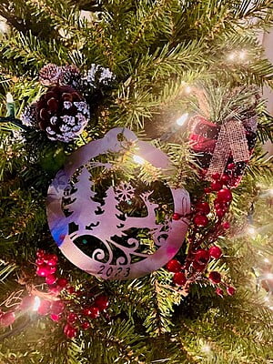 2023 Reindeer Shooting Star Christmas Ornament